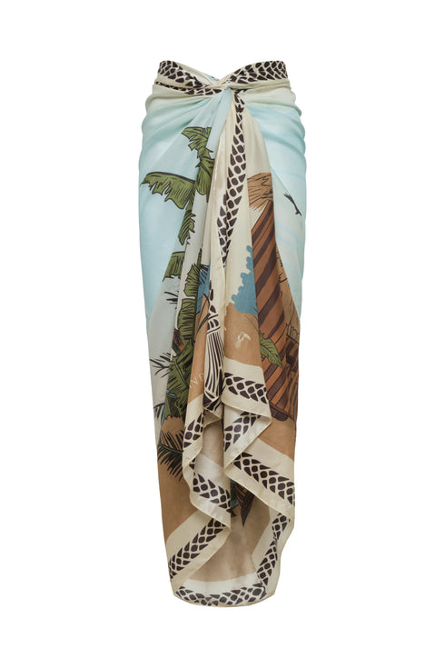 De La Falaise Cotton Silk Sarong / Sky Blue Pacific Shack